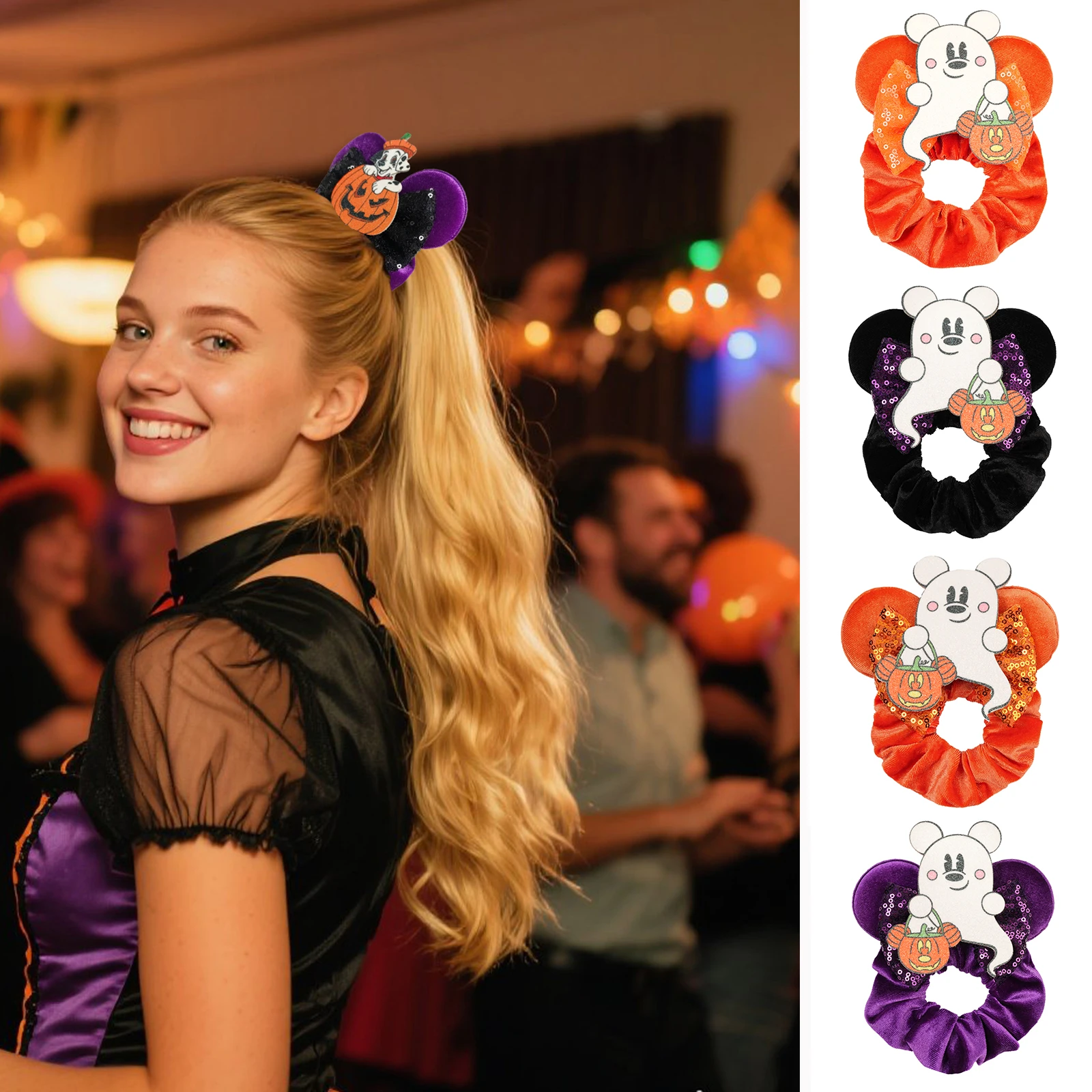 1 Stück Halloween-Stirnband mit Mickey-Minnie-Cartoon-Geistermuster, niedliches Mädchen-Haarband für den Alltag, Urlaub, Party, Frauen, perfekte Geschenke