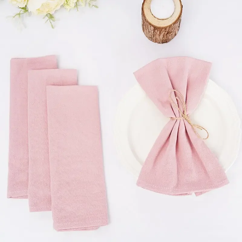 

12PC Dinner Cloth Napkins 30X45CM Soft Cotton Napkin Washable Hemmed Edges for Wedding Baby Shower Birthday Christmas Decoration