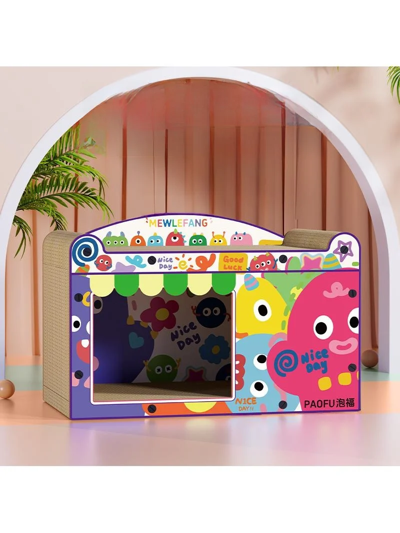 

Adorable Monster Sofa Villa Pet Nest Multi-Function Scratching Board Cute Furniture Climbing Frame