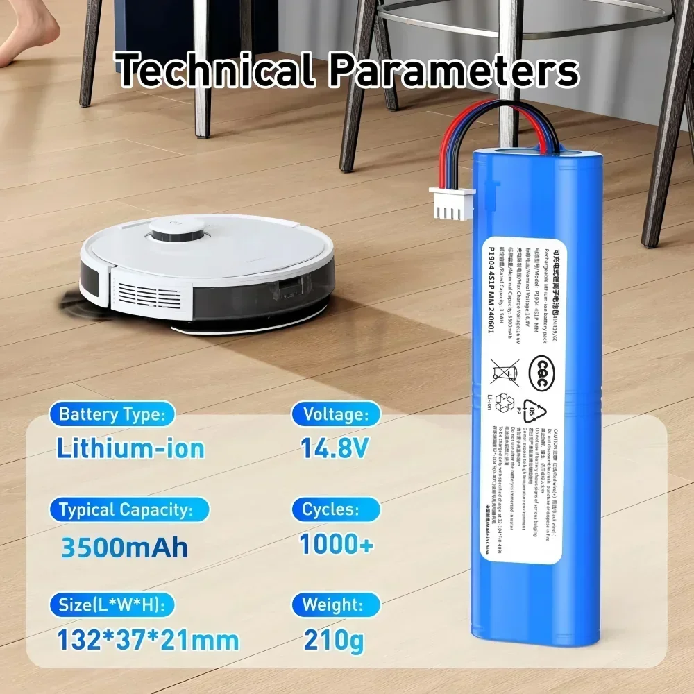 Upgrade  Battery for Ecovacs Deebot Ozmo 900/901/905/920/930/937/N8 Pro, 14.4V Li-ion Replacement for Robotic Vacuum Cleaner,