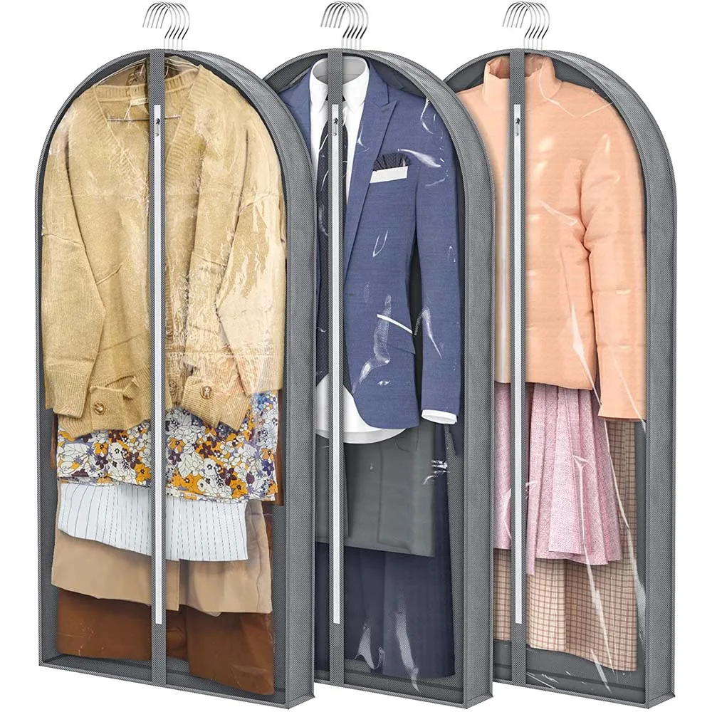 

Clothes Hanging Dust Cover Wedding Dress Cover Suit Coat Storage Bag Garment Bags Organizer Wardrobe Hanging Clothing Organizers