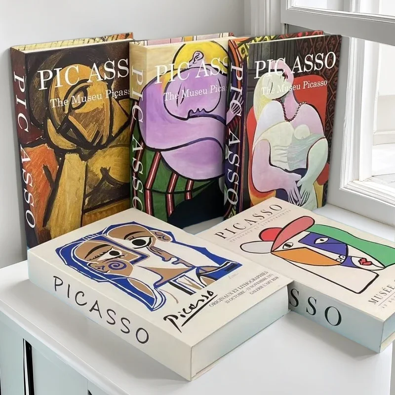 

Picasso Luxury Fake Book Storage Box Abstract Decorative Books Van Gogh Monet Matisse Coffee Table Interior Bedroom Home Decor