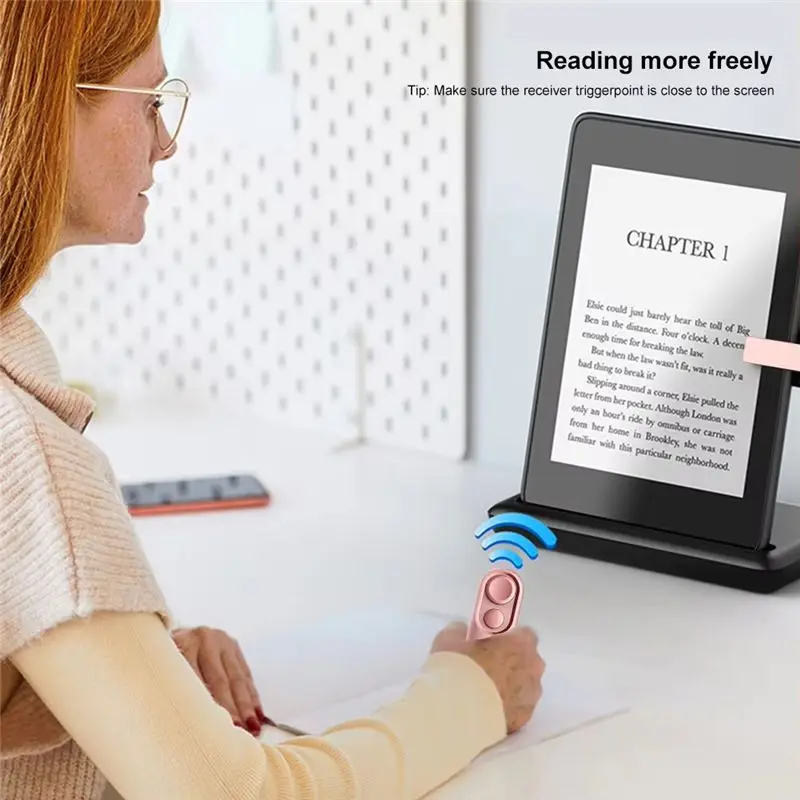 ABKN Remote Control Page Turner for Kindle Paperwhite Oasis Scribe for iPad Camera Video Record Clicker Pink