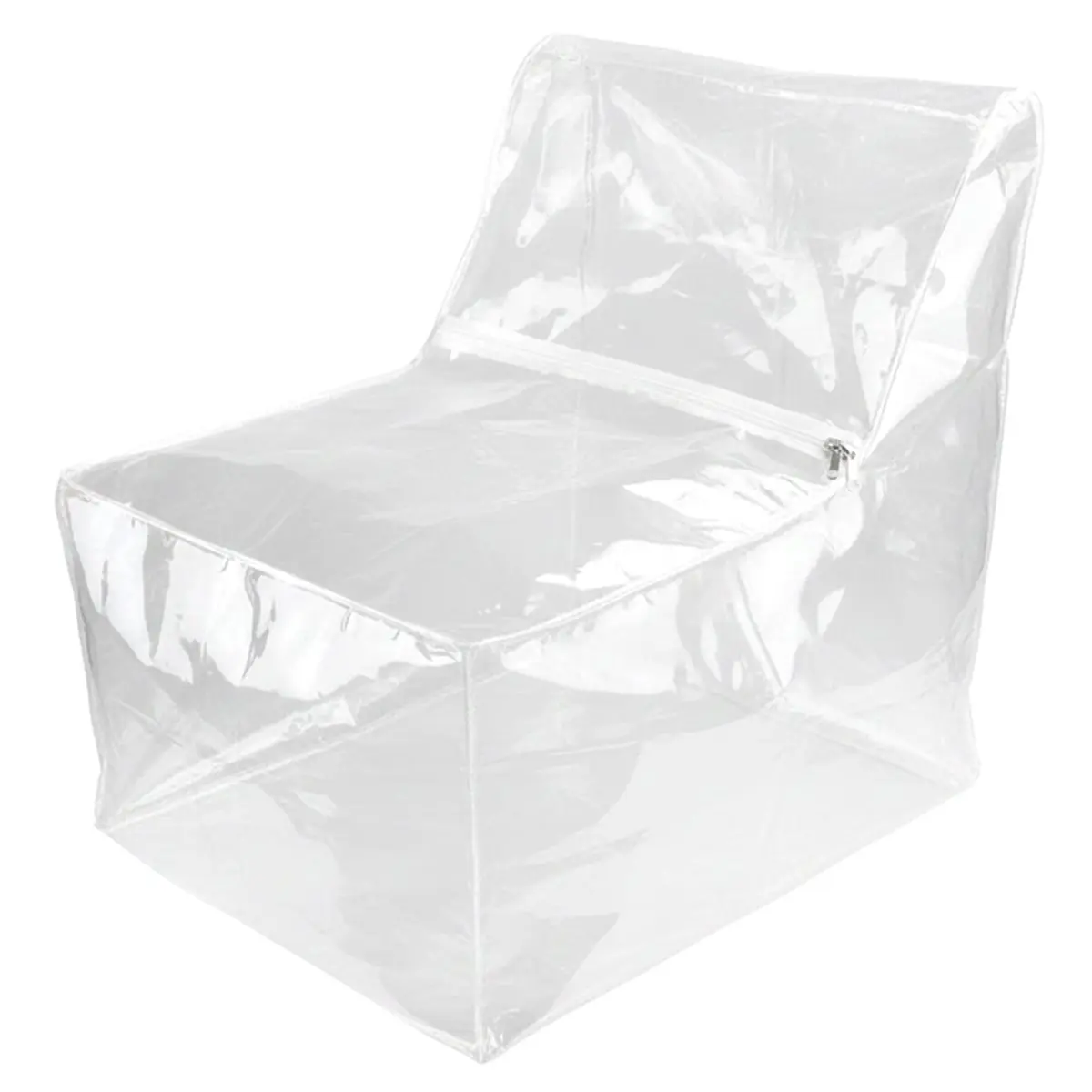 ABFS Kids Storage Stool Chair 2in1 Thickened PVC Toy Organizer Bag Transparent Seat Storage Box