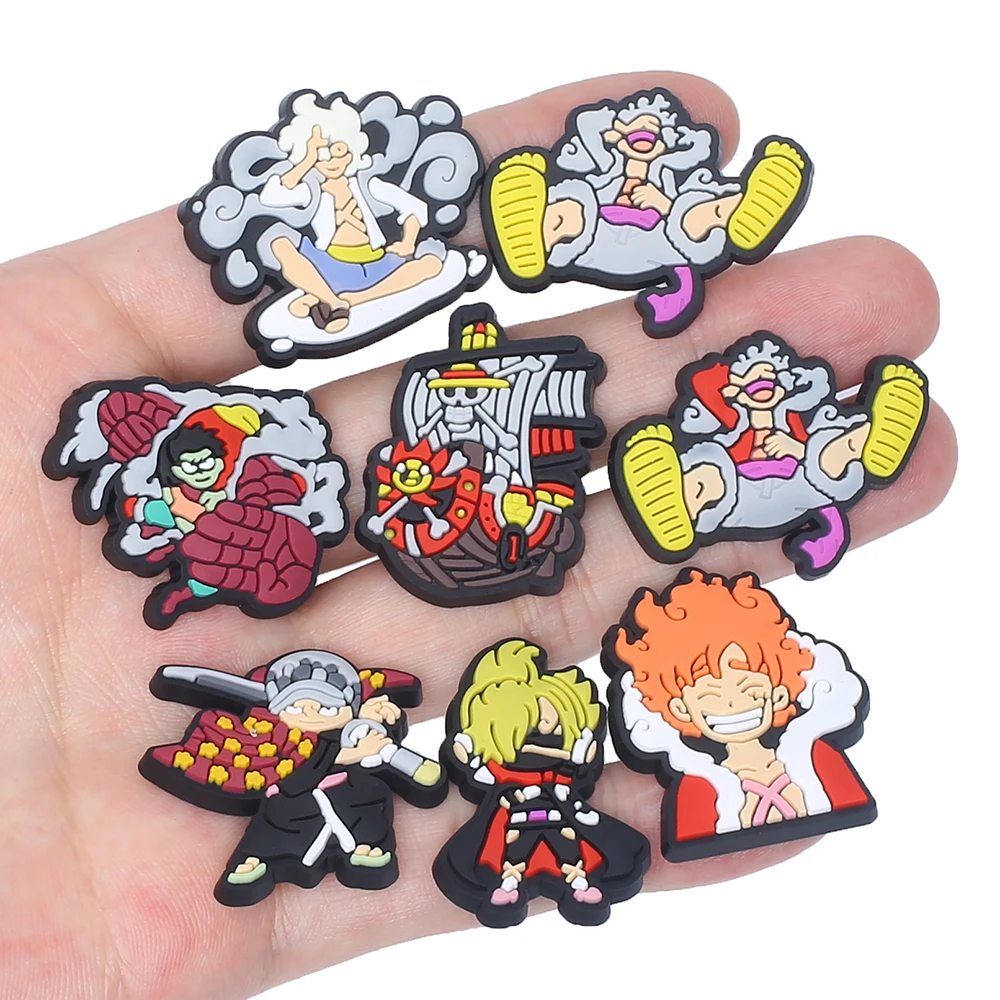 1pcs Japanese Popular Anime One Piece PVC Shoe Charms accessories Decoration Buckles Accessories Fit Bands Bracelets