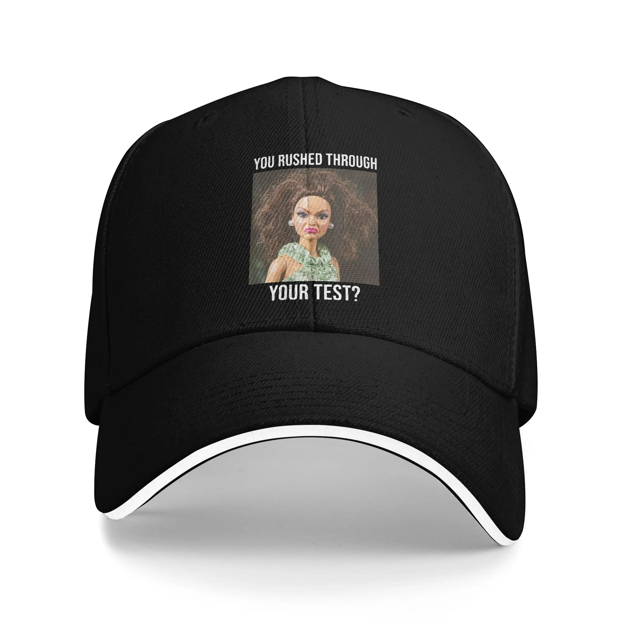 Teacher You Rushed Through Your Test Day Doll Face Meme Baseball Cap  Unisex- Trucker Hat Summer Fashion Hot Sale Snapback Cap