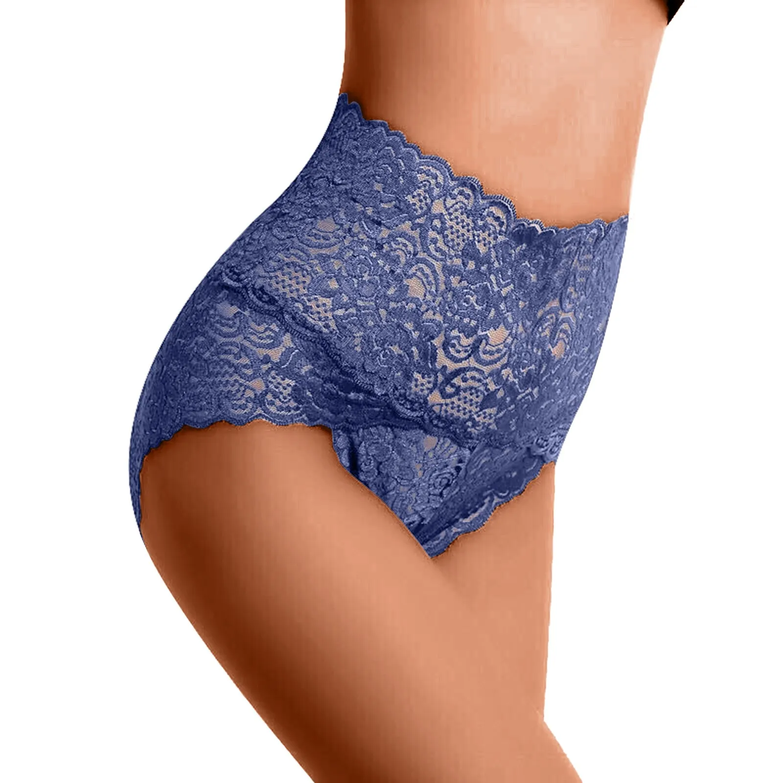 2024 Sexy High Waist Women\'s Panties Thin Hollow Lace Lingerie For Ladies Cotton Crotch Large Size Underwear Women Panties