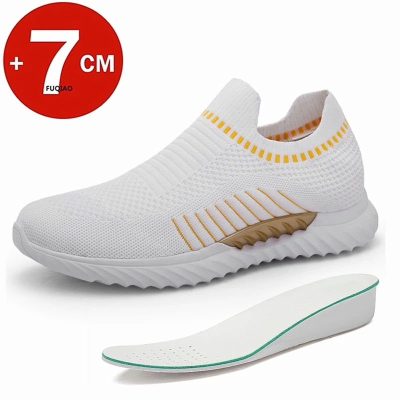 

Invisible Height Boost Men's Shoes 7cm Breathable Mesh Sneakers Soft Bottom Lightweight Walking Shoes Men Outdoor Leisure Sports