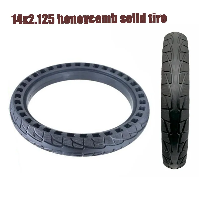 Electric car outer tire 14x2.125 honeycomb solid tire folding car chauffeur 14 inch non inflatable tire