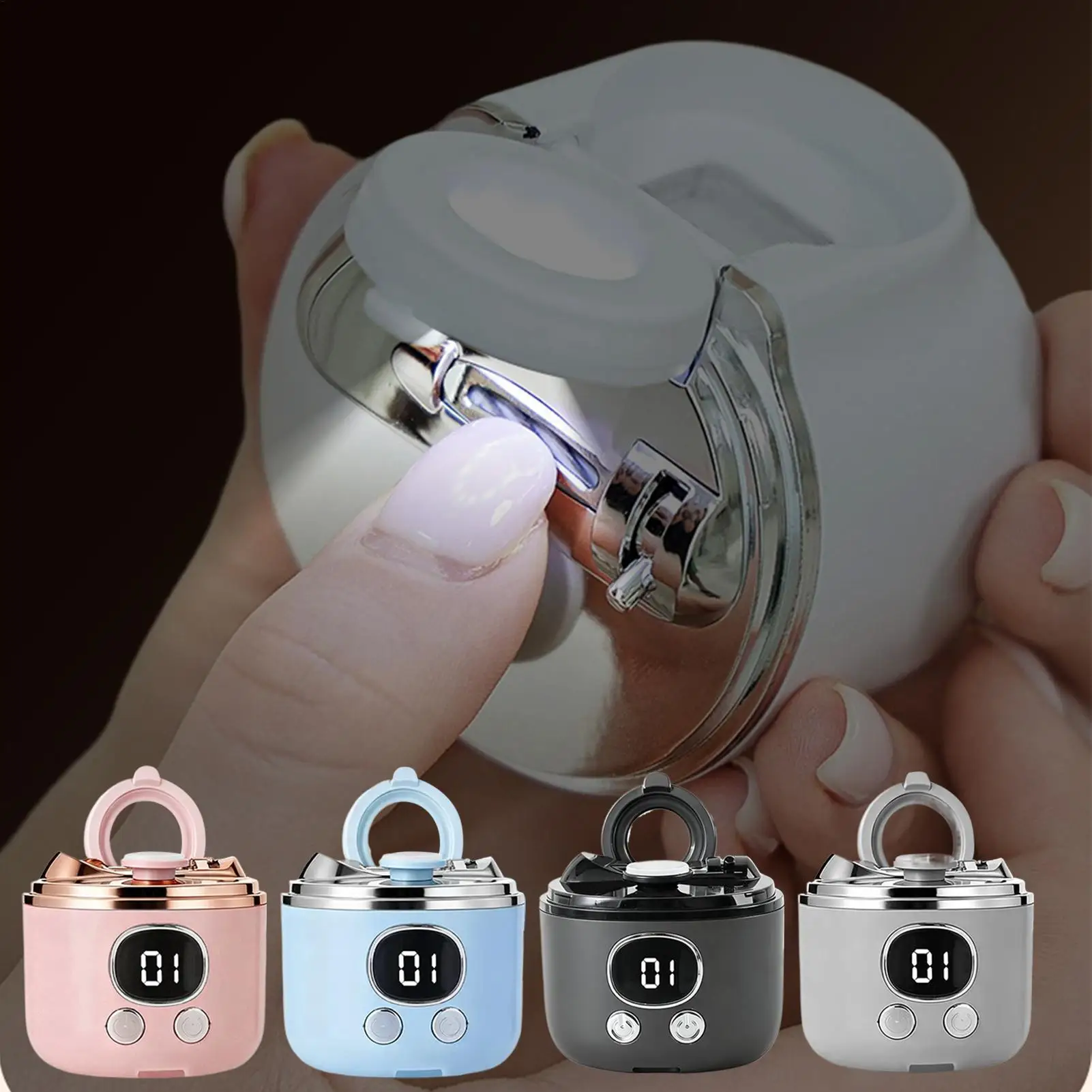 

Электрическая машинка для стрижки ногтей для пожилых людей с LED-подсветкой, перезаряжаемая, умный триммер для ногтей для детей, взрослых, пожилых мужчин и женщин