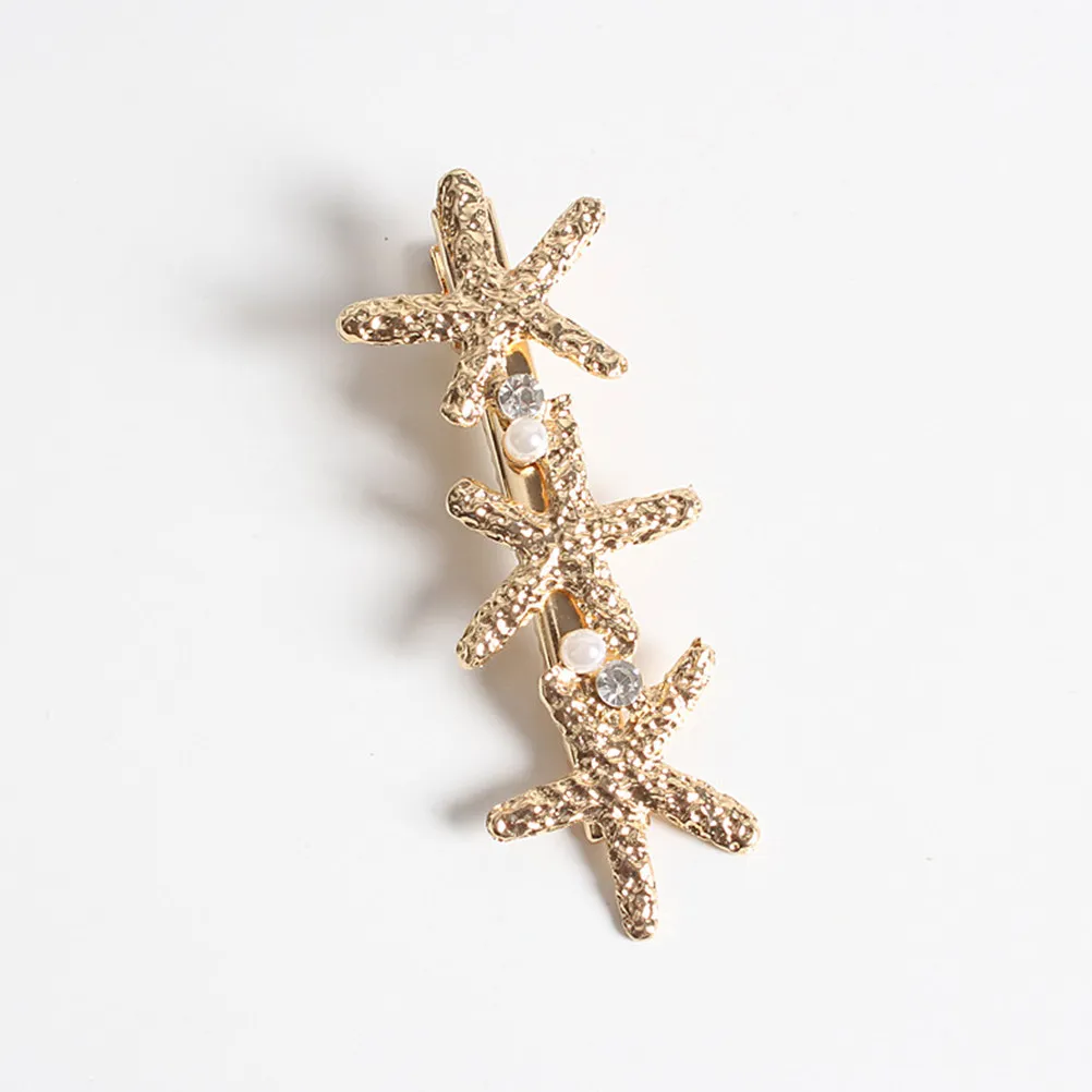 4Pcs Retro Sea Star Pearl Hairpins Imitation Pearl Hair Clips for Women Wedding Evening Party Elegant Hair Barrettes
