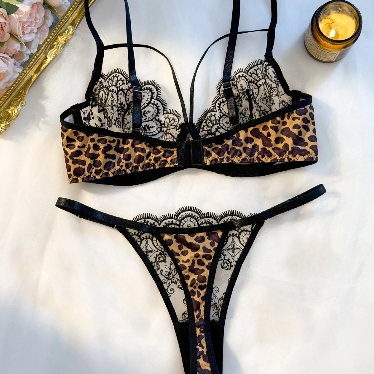 Set Lenjerie Intimă Leopard Sexy Dantelă - alternate angle