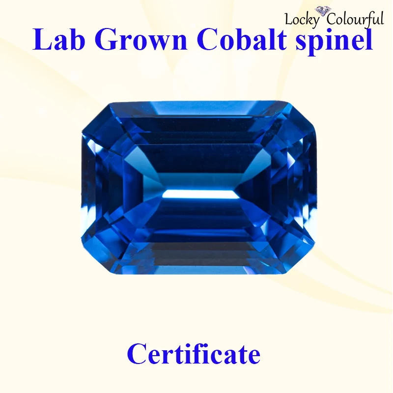 

Lab Grown Cobalt Spinel Blue Demon Color Emerald Cut Charms VVS1 Selectable AGL Certificate for DIYJewelry Making Ring Material