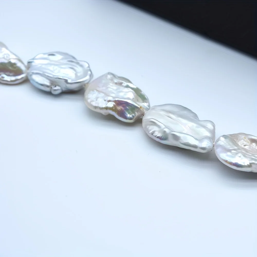 White Baroque Necklace Natural Coin Drop Shape Pearl Necklace Design Exaggerated Women Necklaces Free Shipping Mom Gifts