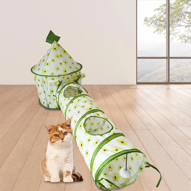 Cat Toy Collapsible Cat Playing Tunnel Connectable Cat Tunnel Cat Tube Cat Scraper Collapsible Drill Hole Kitten Colorful Toys