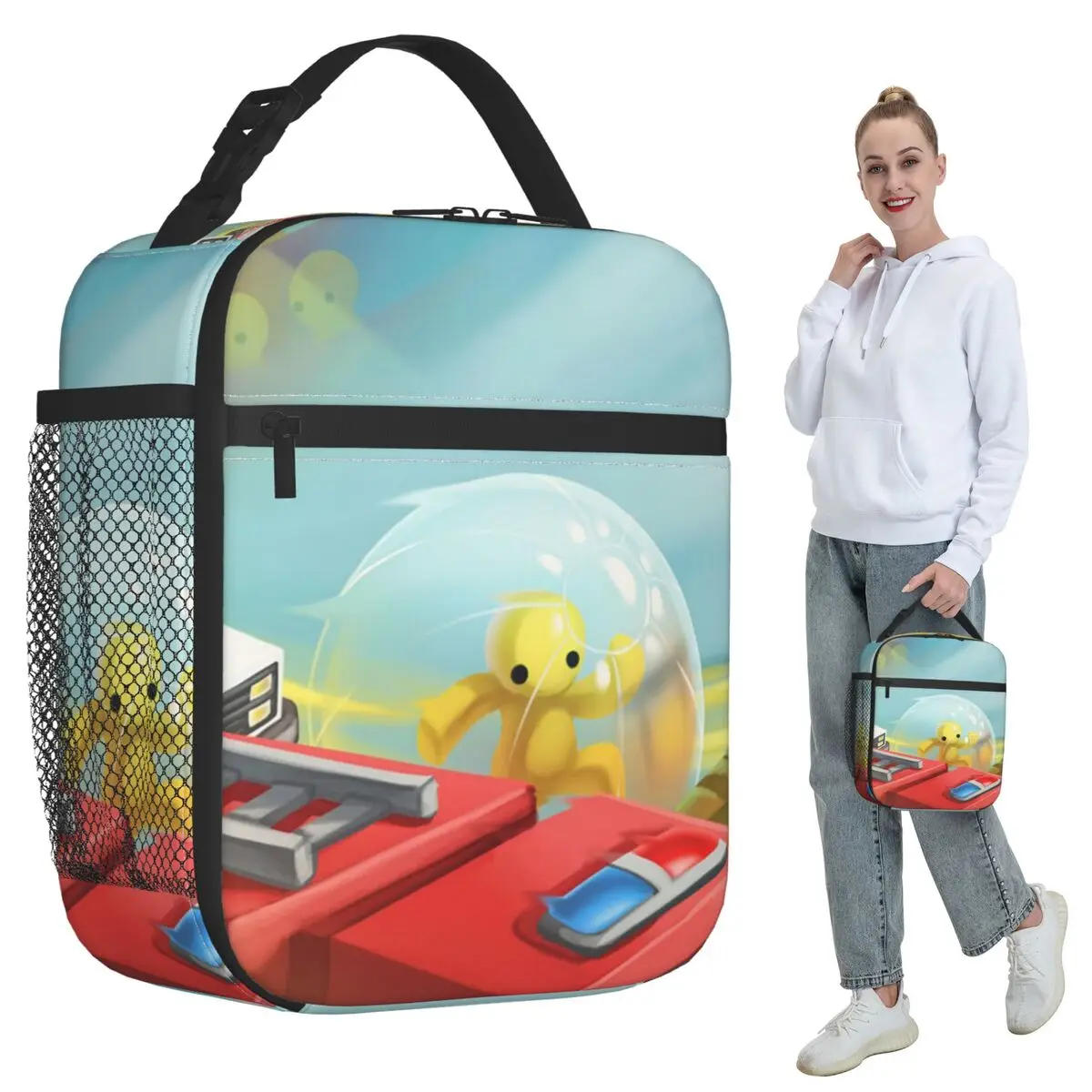 Wobbly Life Gaming Funny Games Insulated Lunch Bag for Women Office Cooler Thermal Food Box Tote Portable Lunch Boxes Container