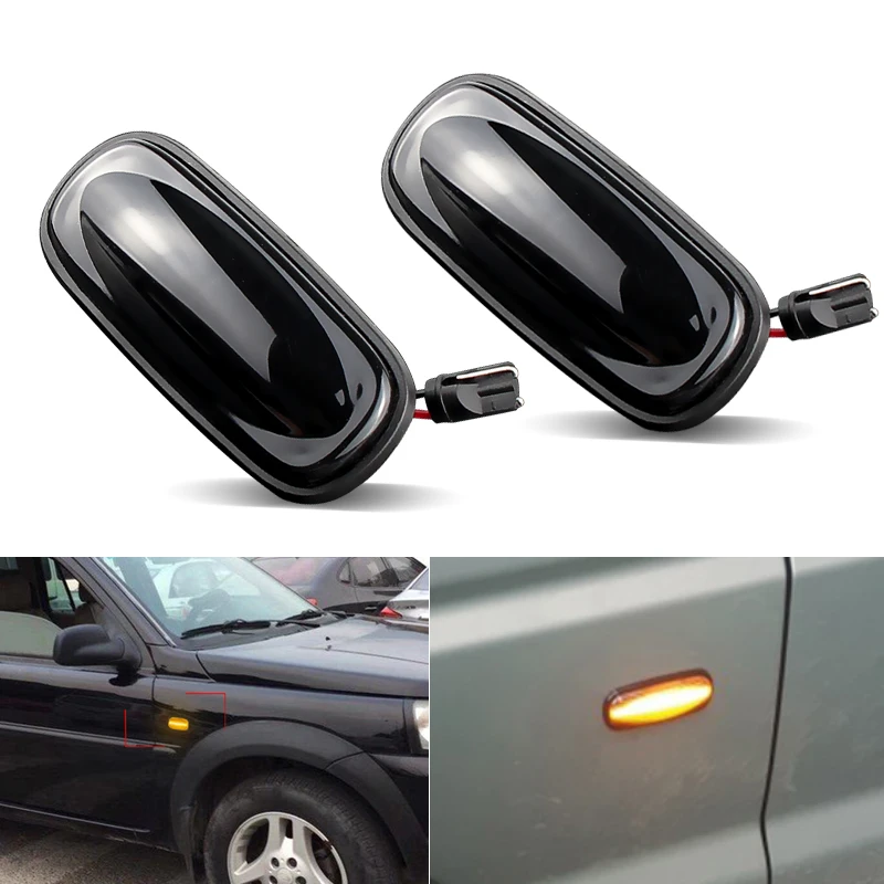 2Pcs Amber Car LED Side Marker Light Turn Signal Lamp For Land Rover Discovery 2 1999-2004 Defender Freelander 1 2002-2005