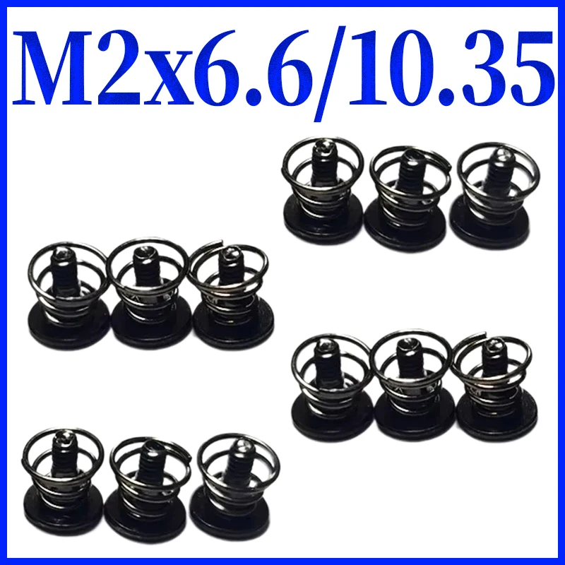 10pcs M2 Black Springs Graphics Card Screw Phillips For CPU Mainboard Radiator Fixing Bolts DIY Step Video Display Screws