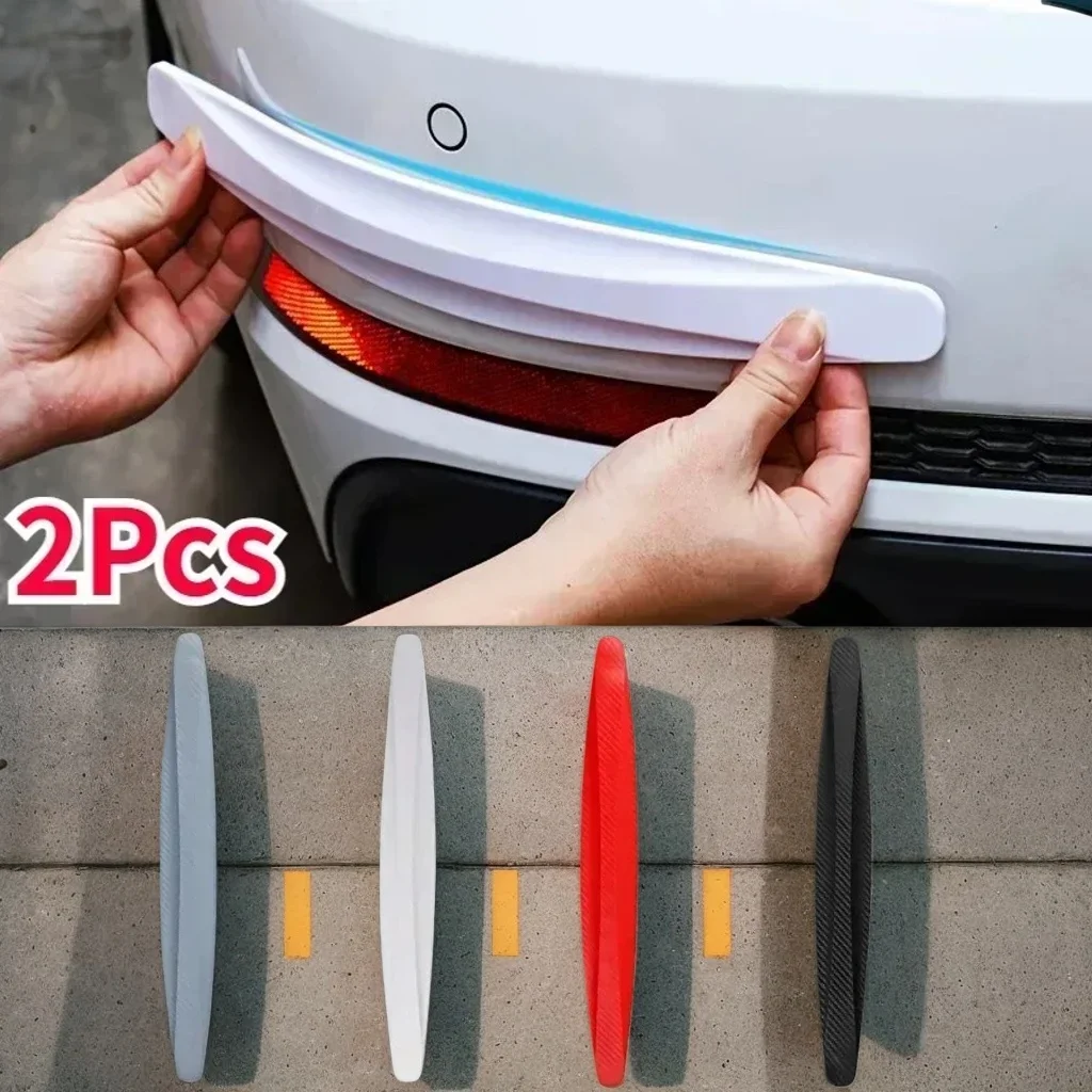 

2pcs Universal Car Anti-Collision Protector Stickers - Front/Rear Corner Bumper Guards, Anti - Scratch Strips, Car Accessories