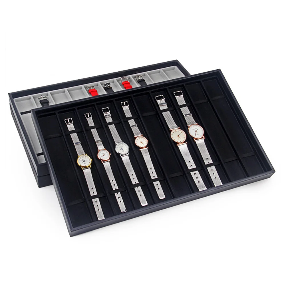 

Watch Display Case Black Storage Tray For Watches Jewelry Organizer Holder Box Necklace Tray Watch