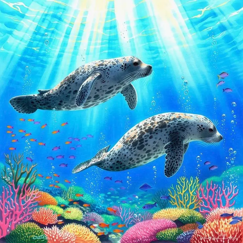 

Sea Lion 5d Diamond Painting Handmade Decorative Paintings Animal Full Round/Square Paint By Diamonds Handicraft Art Diy Crafts