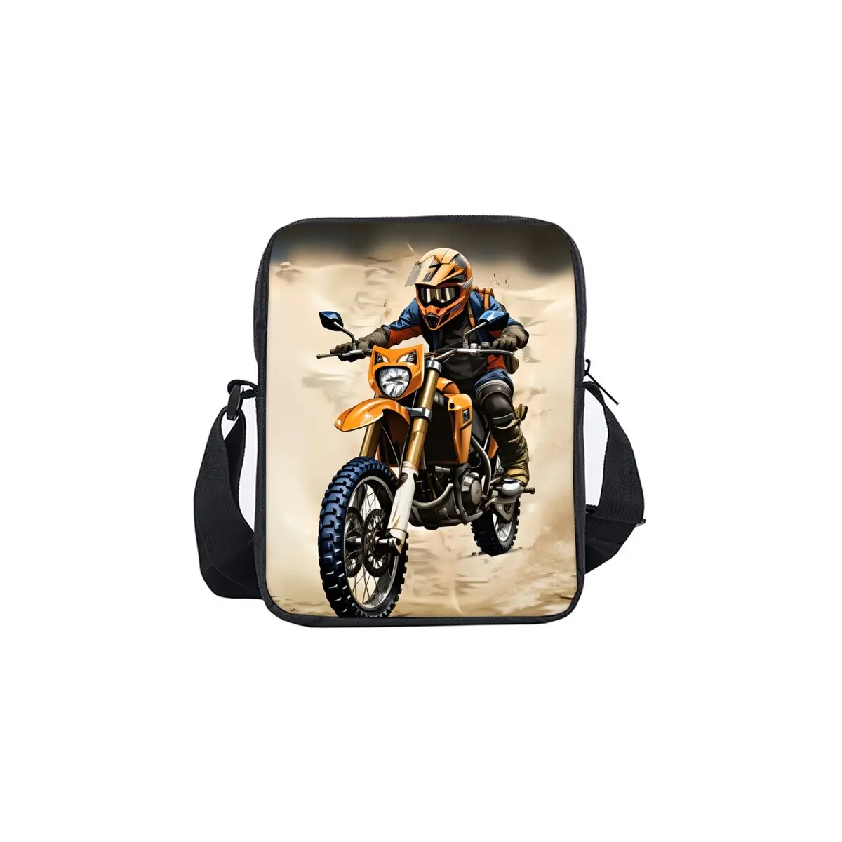 

Cool Motorcycle Printe Single Sided Messenger Bag for Boy/Girls Children Best Gifts 2D Flat Cartoon Casual Crossbody Bag