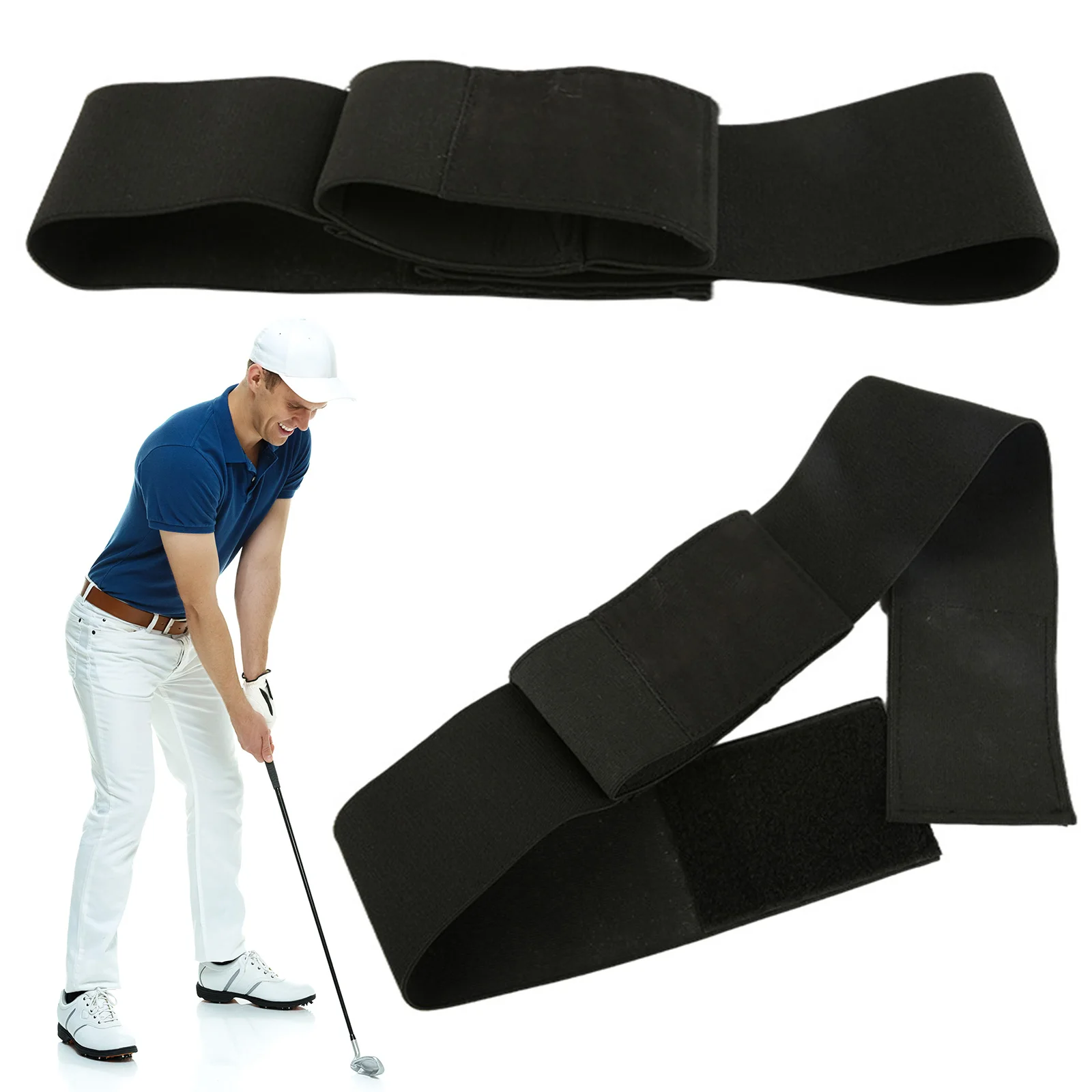 

Swing Sync Golf Trainer Adjustable Golf Trainer Swing Aid Nylon 81x8.1x0.3cm Elastic for Men & Women Postures Correction