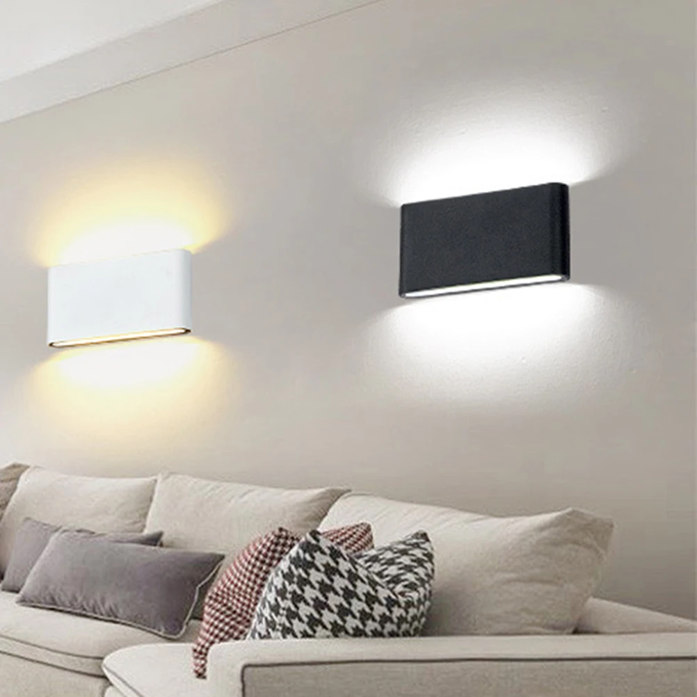 

12W Waterproof Led Wall Sconce Durable Aluminum Frosted Surface Warm Light Indoor Outdoor Bathroom Stairs Patio Lighting Fixture