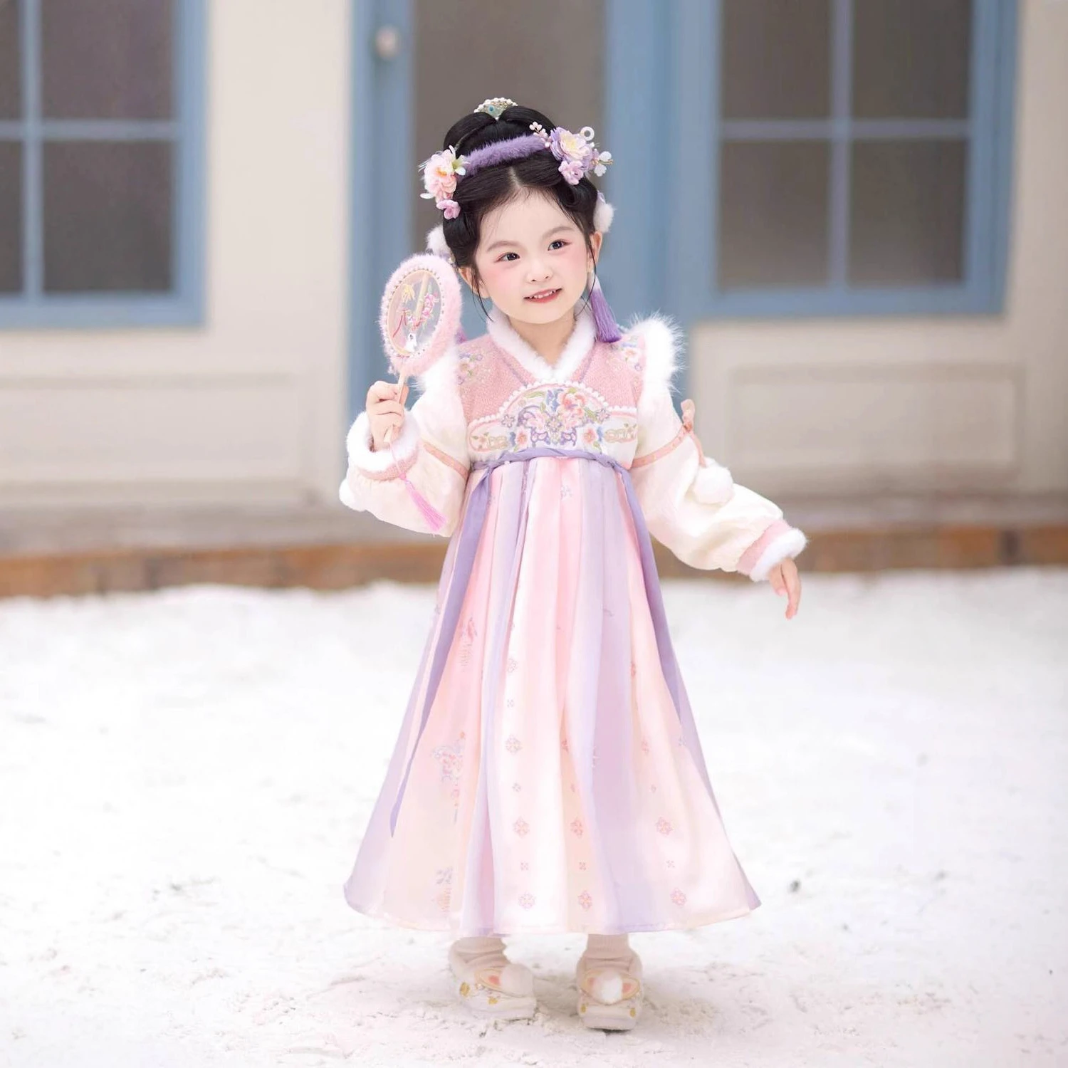 2025 الفتيات الجنية Hanfu الأطفال شتاء دافئ التطريز تانغ فستان بتصميم بدلة طفل أطفال هدية عيد ميلاد الملابس الصينية السنة الجديدة #6