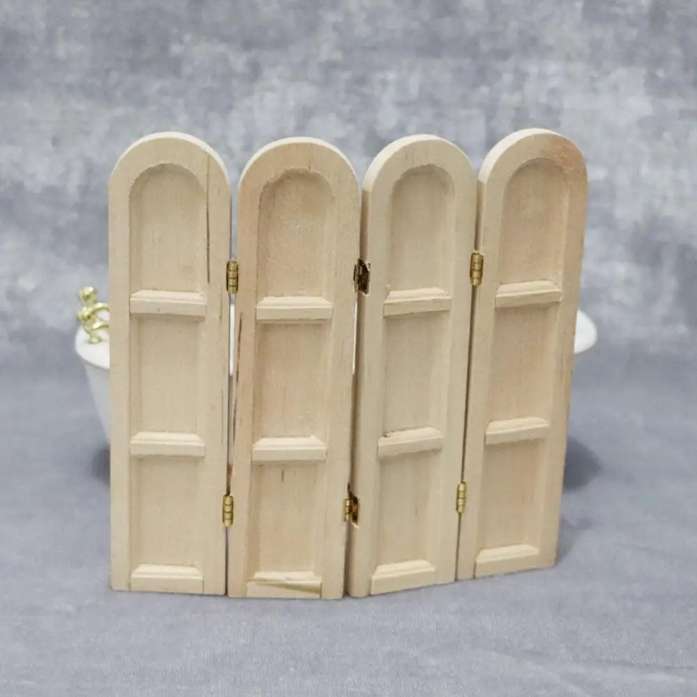 

Wooden Screen Mini House Decoration Vintage Home Model Miniature Chinese Style Furniture Micro Landscape