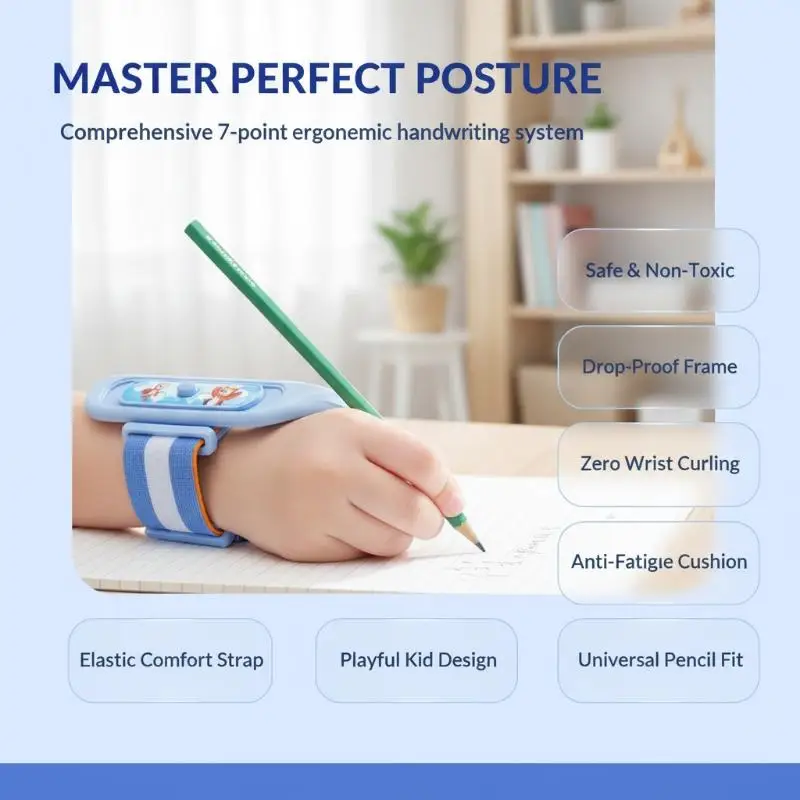 Soft Rubber Ergonomic Pen Grip Corrector Kids Handwriting Posture Trainer Writing Correction Aid Stationery Learning Tool