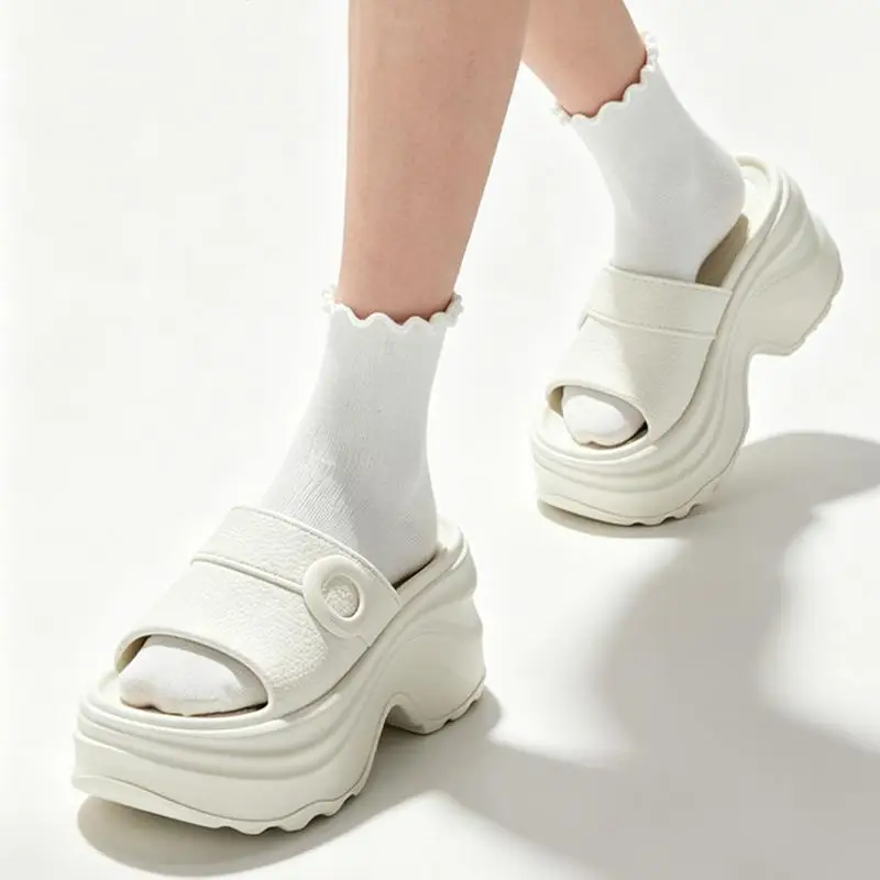 Chunky Plateau-Keilabsatz-Sandalen für Damen – Sommer 2026 – Leichte EVA-Strandsandalen mit dicker Sohle und Höhenerhöhung für Frauen – Detail 2