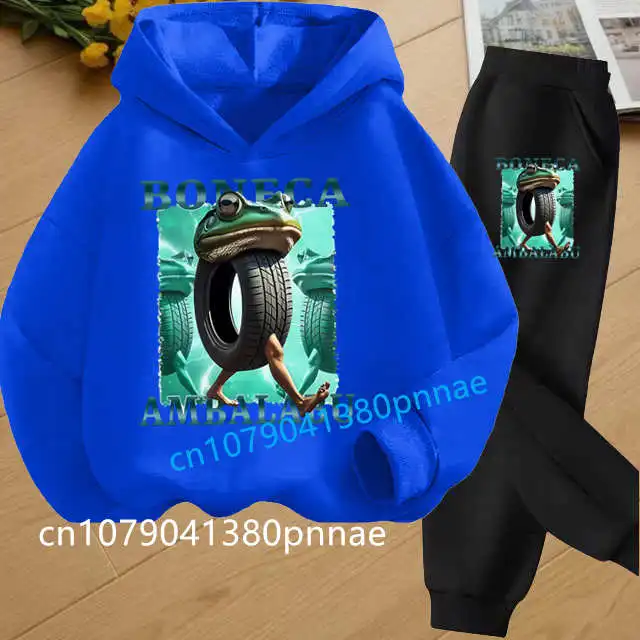 الفتيات رياضية ملابس أطفال Tralalero Tralala Tung Tung Tung مضحك الإيطالية Brainrot الاطفال ملابس الأولاد هوديي + السراويل 2 قطعة مجموعة