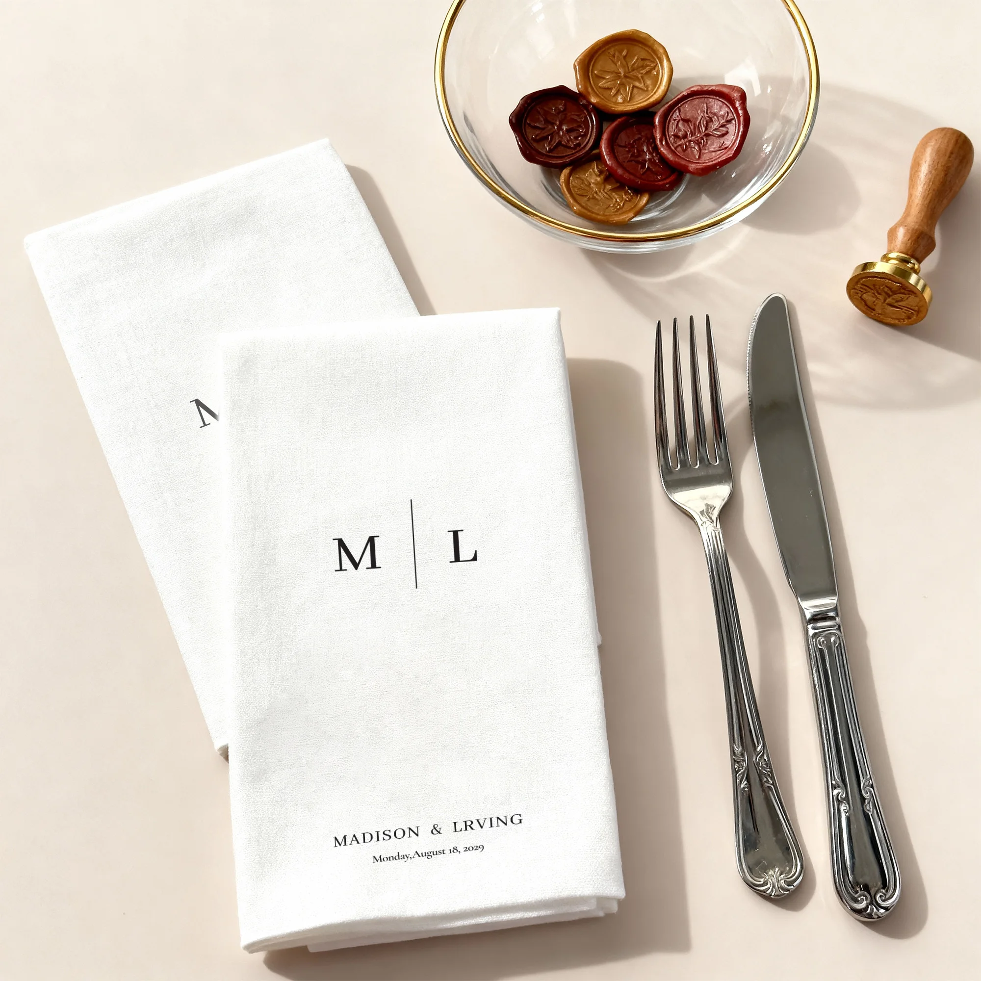 Custom Wedding Napkins Disposable Personalized Dinner Cocktail Napkins Custom Paper Napkins of Your Text for Party Birthday Dec