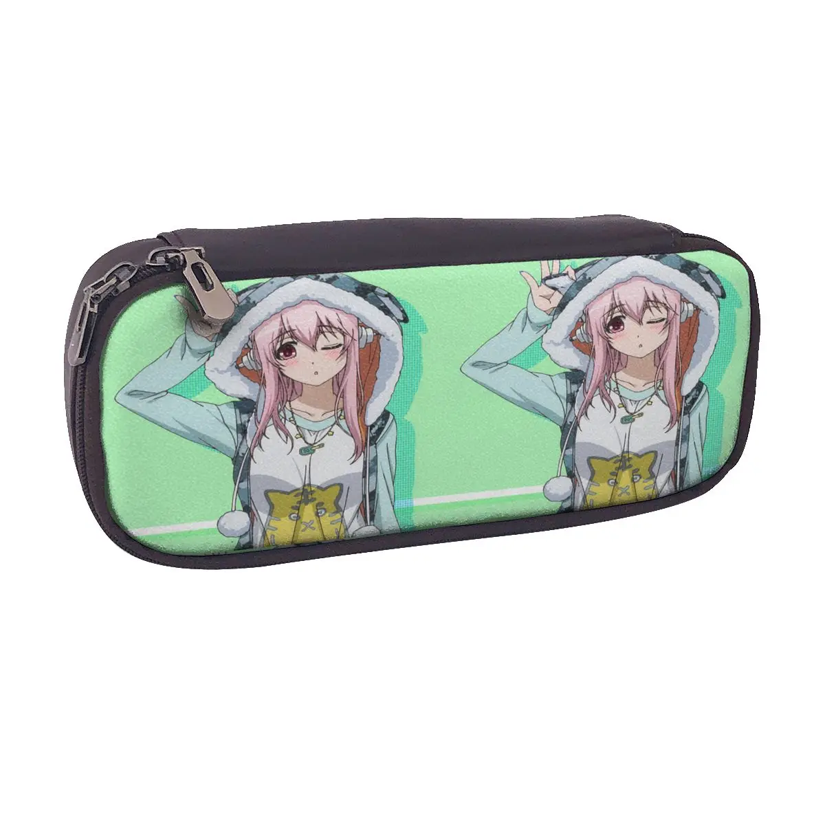 

Кожаный пенал с рисунком Super Sonico Game, милая девушка, подарки для мальчика и девочки, коробка для ручек, сумка для карандашей, канцелярские принадлежности, сумка-держатель для ручек