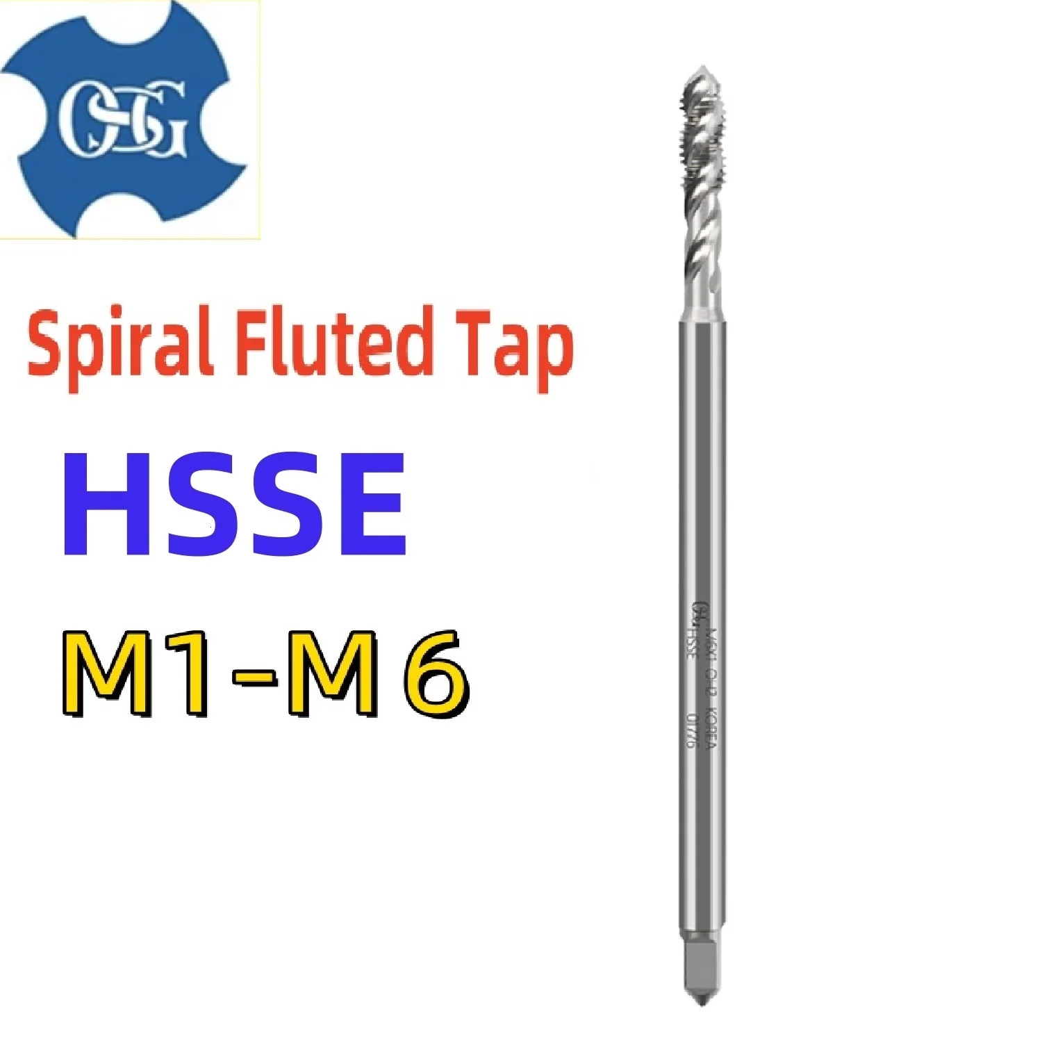 

1PCS Japan Original OSG Tin-Coating JIS Standard Spiral Fluted Tap Spiral Fluted Pointed M1 M2 M3 M4 M5 M6 Machine Thread Taps