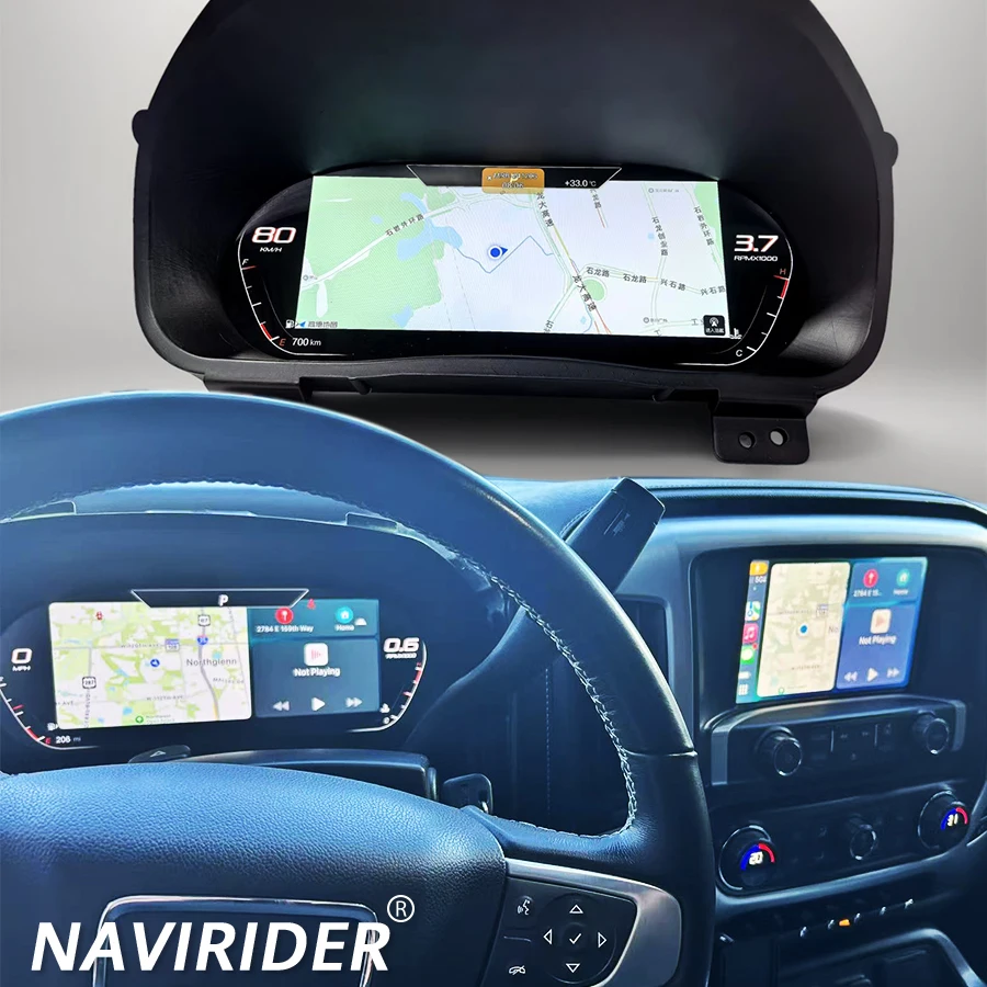 LCD Instrument Panel For Chevrolet Silverado 2014-2018 Digital Dashboard Virtual Cockpit Cluster Speedometer Tachometer Clock