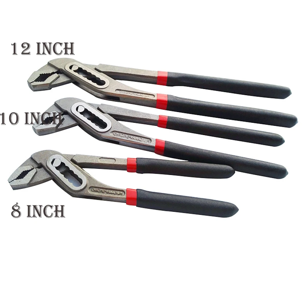 8/10/12 inch Fast Water Pump Pliers Plumber Plumbing Combination Tool Universal Wrench Pipe Plier Adjustable Water Pipe Pliers