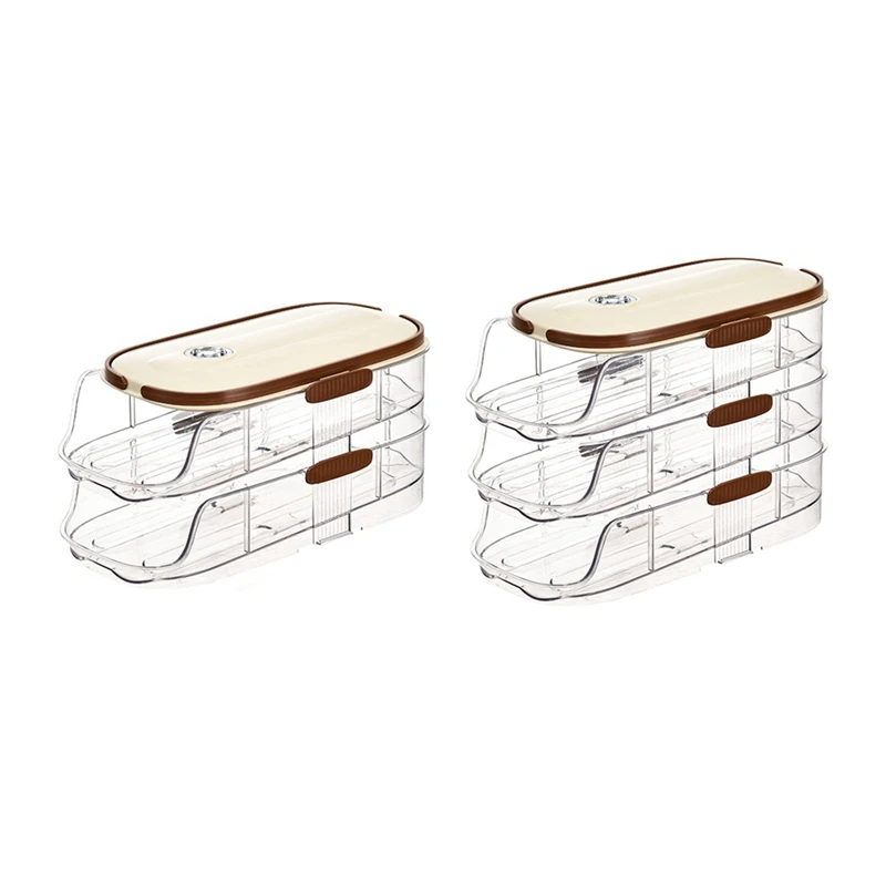 

ABMR-двухрядный ящик для хранения яиц, кухонный холодильник, ящик для яиц с боковой дверью, прозрачная стойка для яиц на колесиках