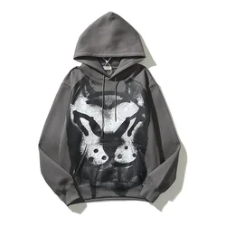 Top Quality Cartoon Dog Head Graffiti Hooded Couples Y2k Streetwear Men Harajuku Punk Men Clothing Anime Clothes Streetwear Men