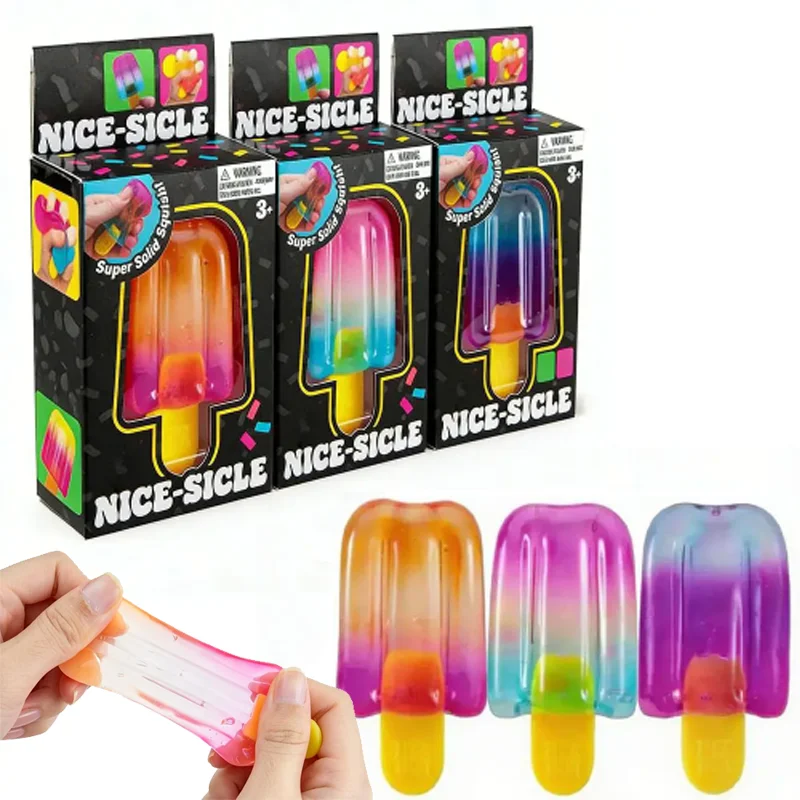 Ice Cream Squishy,Popsicle Squishy, Slow Rising Sensory Fidget Toy for Stress & Anxiety Relief, Summer Party Favors, Birthday Gi