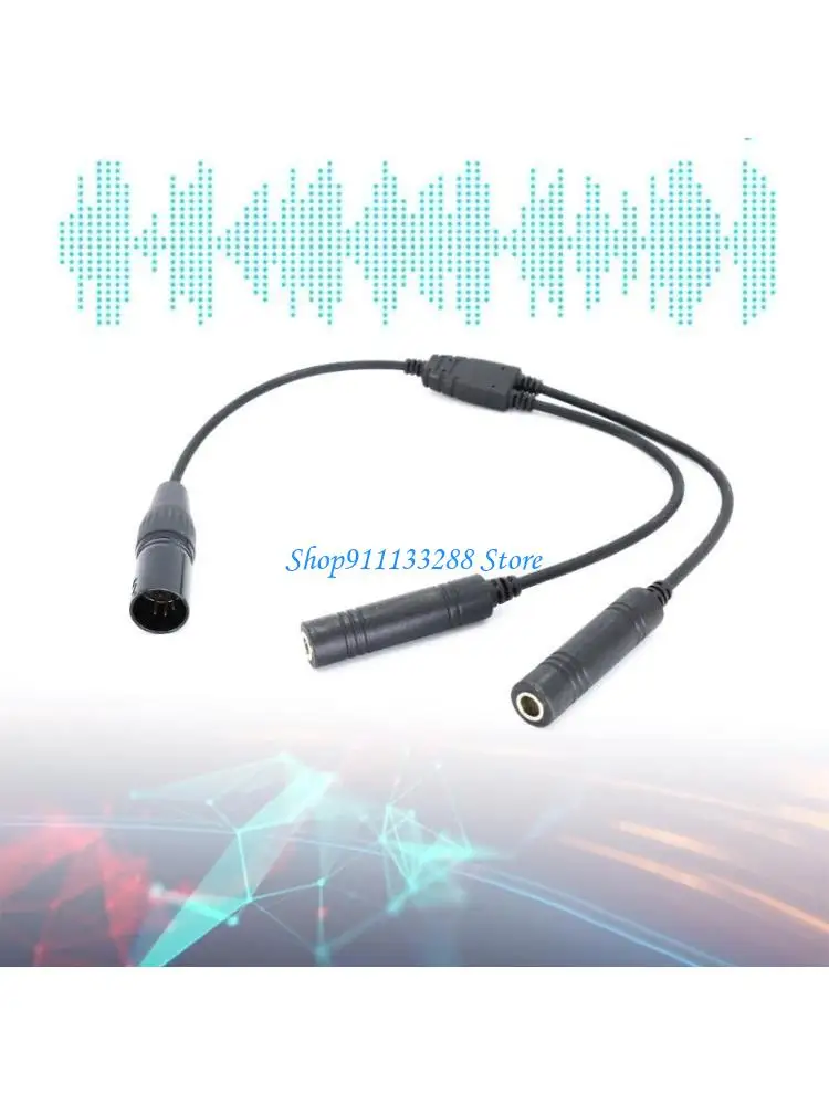 G88D Adapter Cable GAs Headset to XLRs Double Plug Durable Design Aviation Accessory