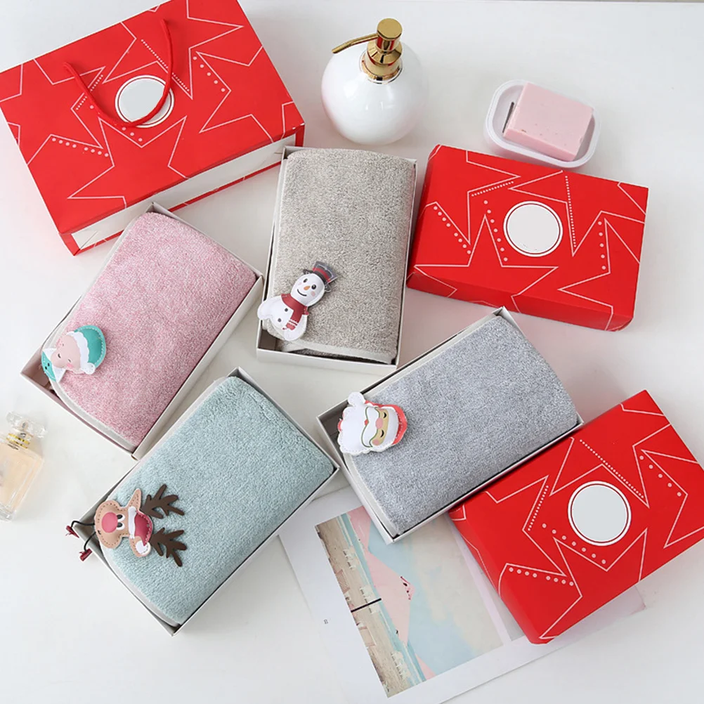 

1Pcs Crystal Fleece Christmas Towel Soft Absorbent Xmas Face Towel Decorative Washcloth Party Favor Holiday Gift