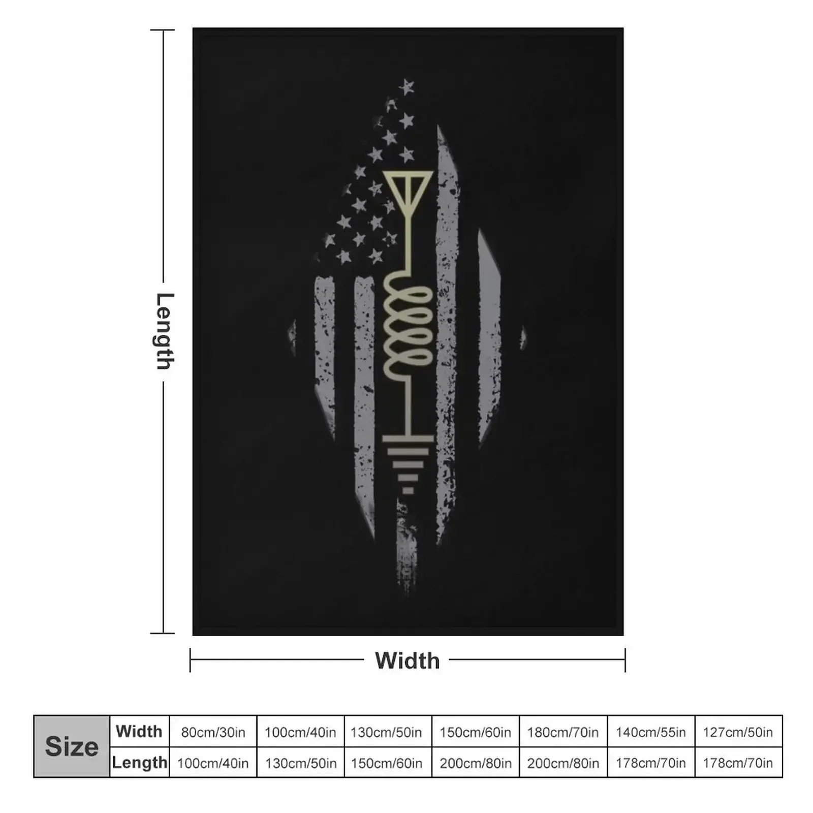 Ham Radio Operator US Flag Art Throw Blanket couch cozy soft plush fuzzy picnic outdoor blanket