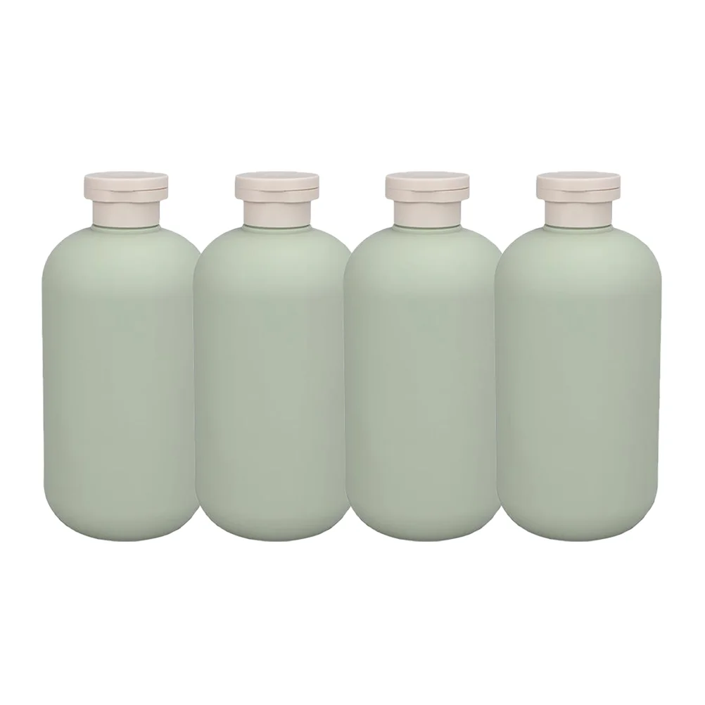 

4 Pcs Flip Top Cleaning Bottle Lotion Shampoo Empty Bottles Filling Dispenser Hdpe