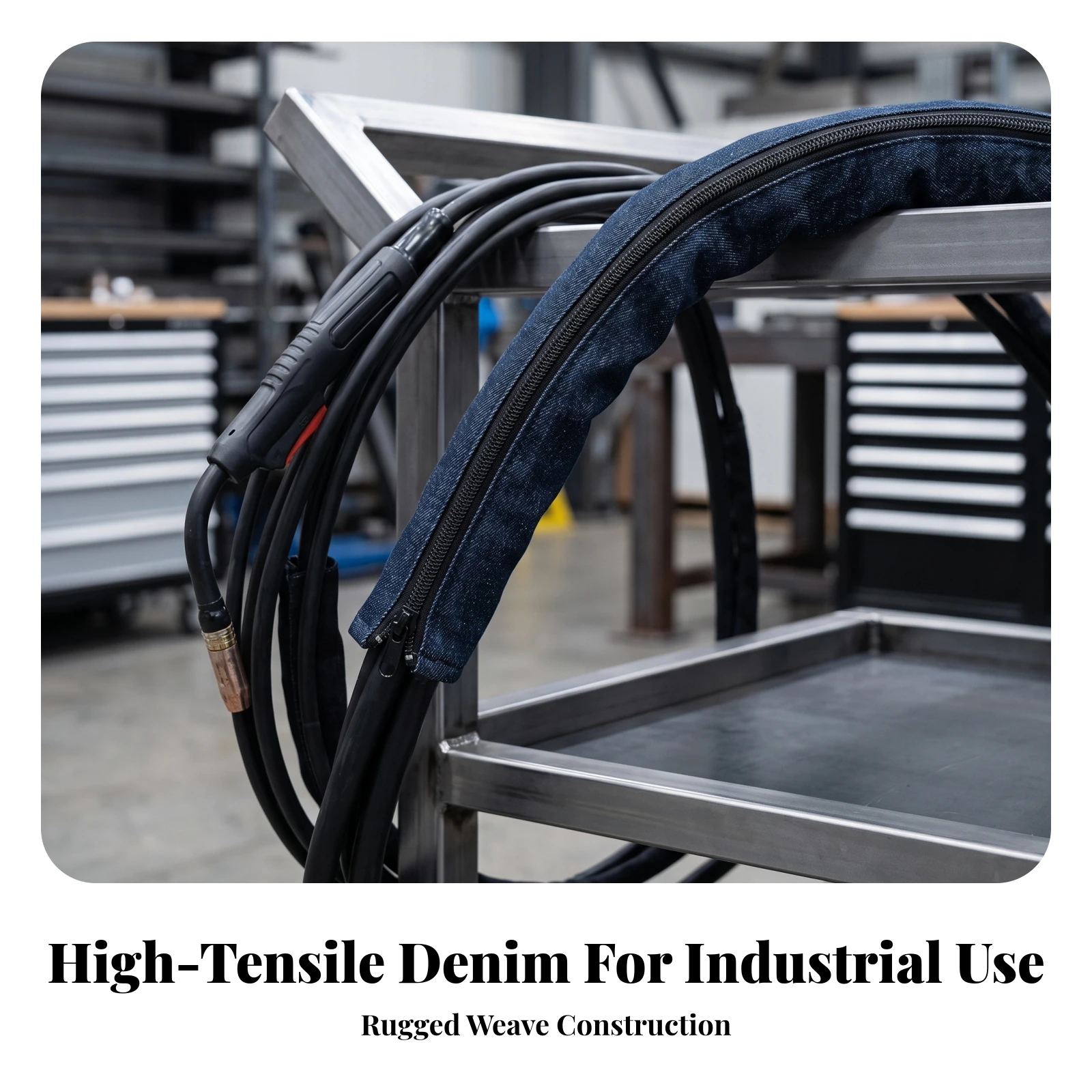 Fabrication Torch Cable Cover with Zipper Heat Resistant Fabrication Torch Cable Cover Flexible Foldable for Welders, Workshop