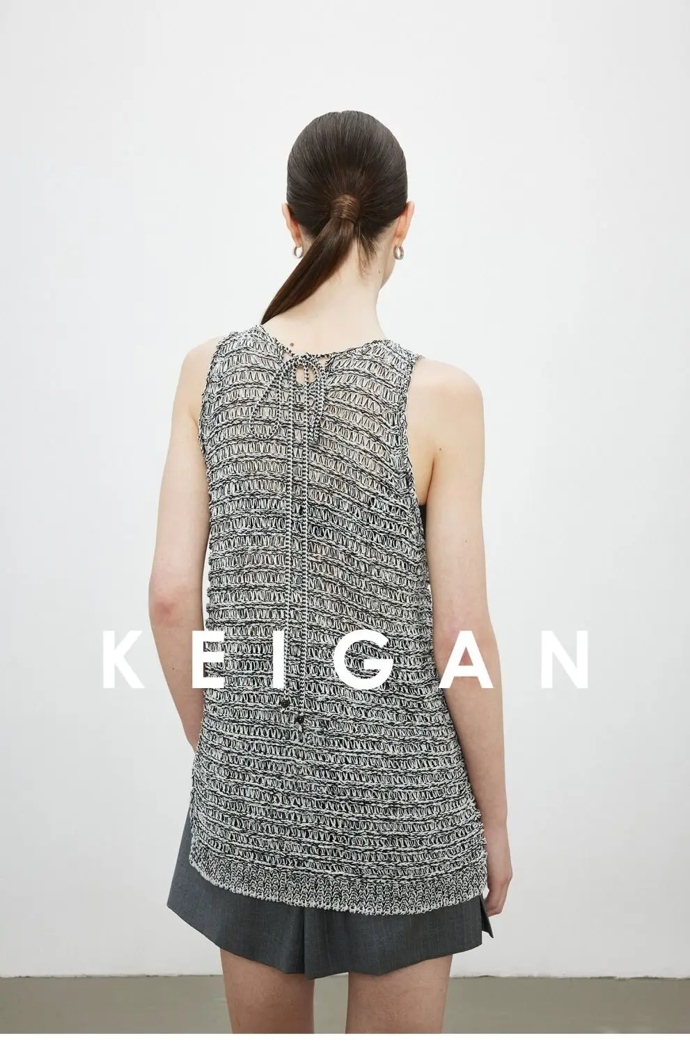 Gilet Gilet Gilet da donna sottile Halter Top Donna Autunno Colletto alla coreana Velluto a coste Argyle Spalline patchwork regolabili con intaglio Y2K