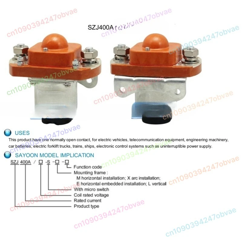

Контактор постоянного тока MZJ-100A 200A 300A 400A 600A 12v24v36v48v60v72v
