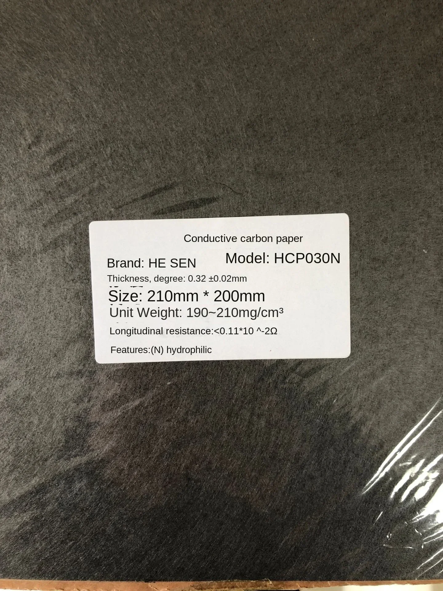 20x20cm Hydrophilic/hydrophobic Conductive Carbon Paper, Anode And Cathode Carbon Paper