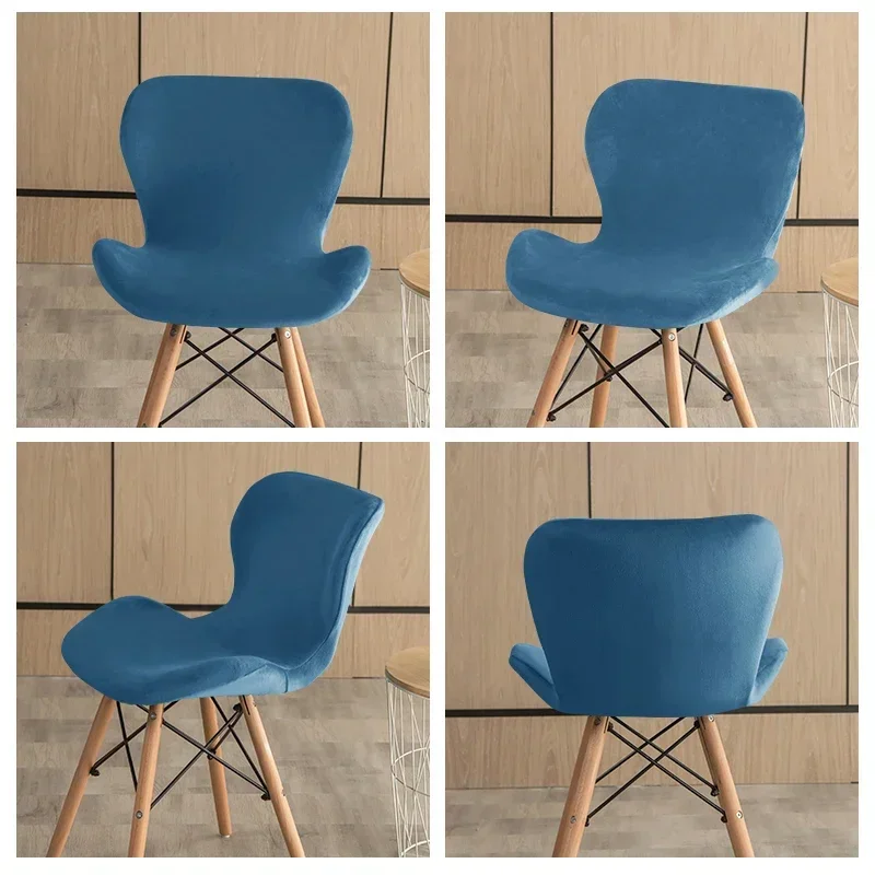 1/2/4/6pcs Velvet Butterfly Chair Cover Curved Dining Seat Covers Accent Chair Slipcover Funda Silla Asiento Bar Stool Cover